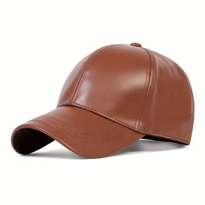 Men’s Faux Leather Snapback – Stylish Winter Cap