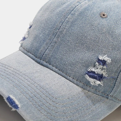 Vintage Washed Denim Cap – Unisex Street Style Snapback