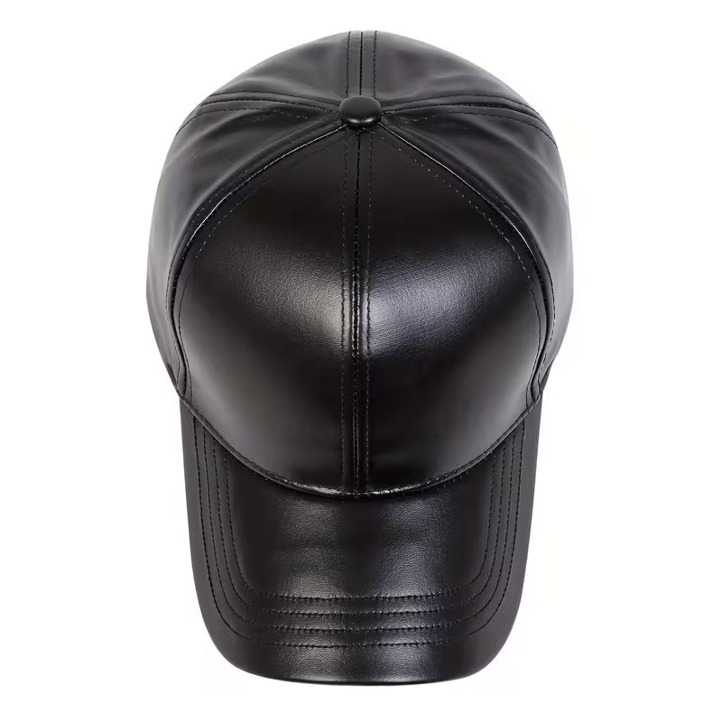 Men’s Faux Leather Snapback – Stylish Winter Cap