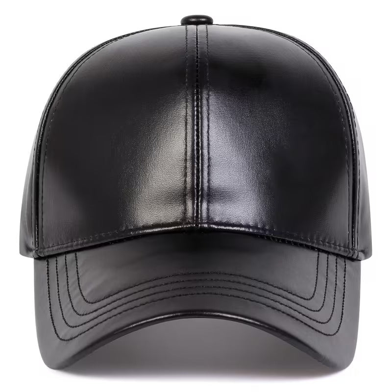 Men’s Faux Leather Snapback – Stylish Winter Cap