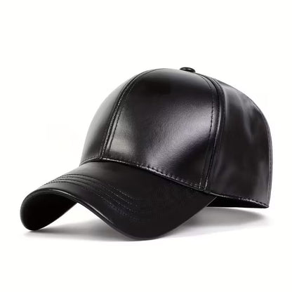 Men’s Faux Leather Snapback – Stylish Winter Cap