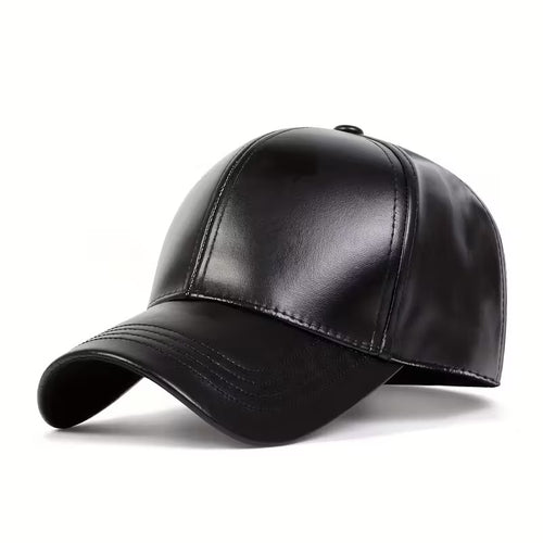 Men’s Faux Leather Snapback – Stylish Winter Cap