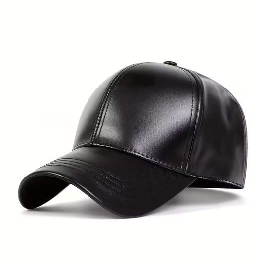 Men’s Faux Leather Snapback – Stylish Winter Cap