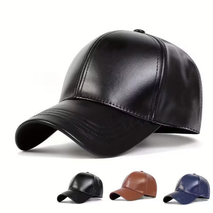 Men’s Faux Leather Snapback – Stylish Winter Cap